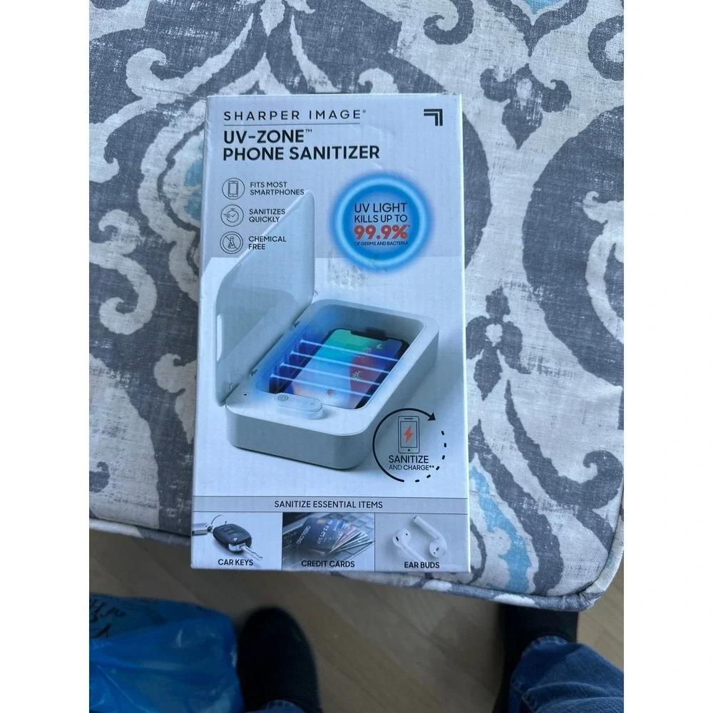 Sharper Image UV-ZONE Phone Sanitizer in box